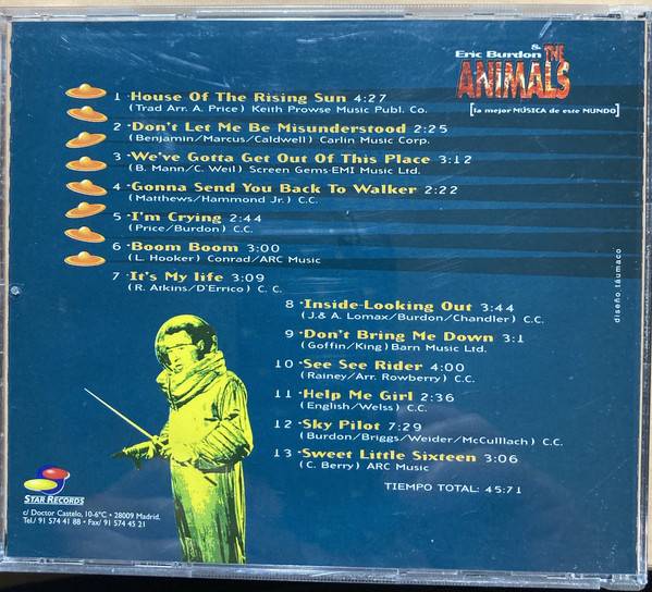 Eric Burdon and The Animals – 13 Grandes Éxitos En Versión Original : Back